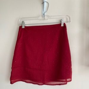 WILD HONEY | red shimmer skirt